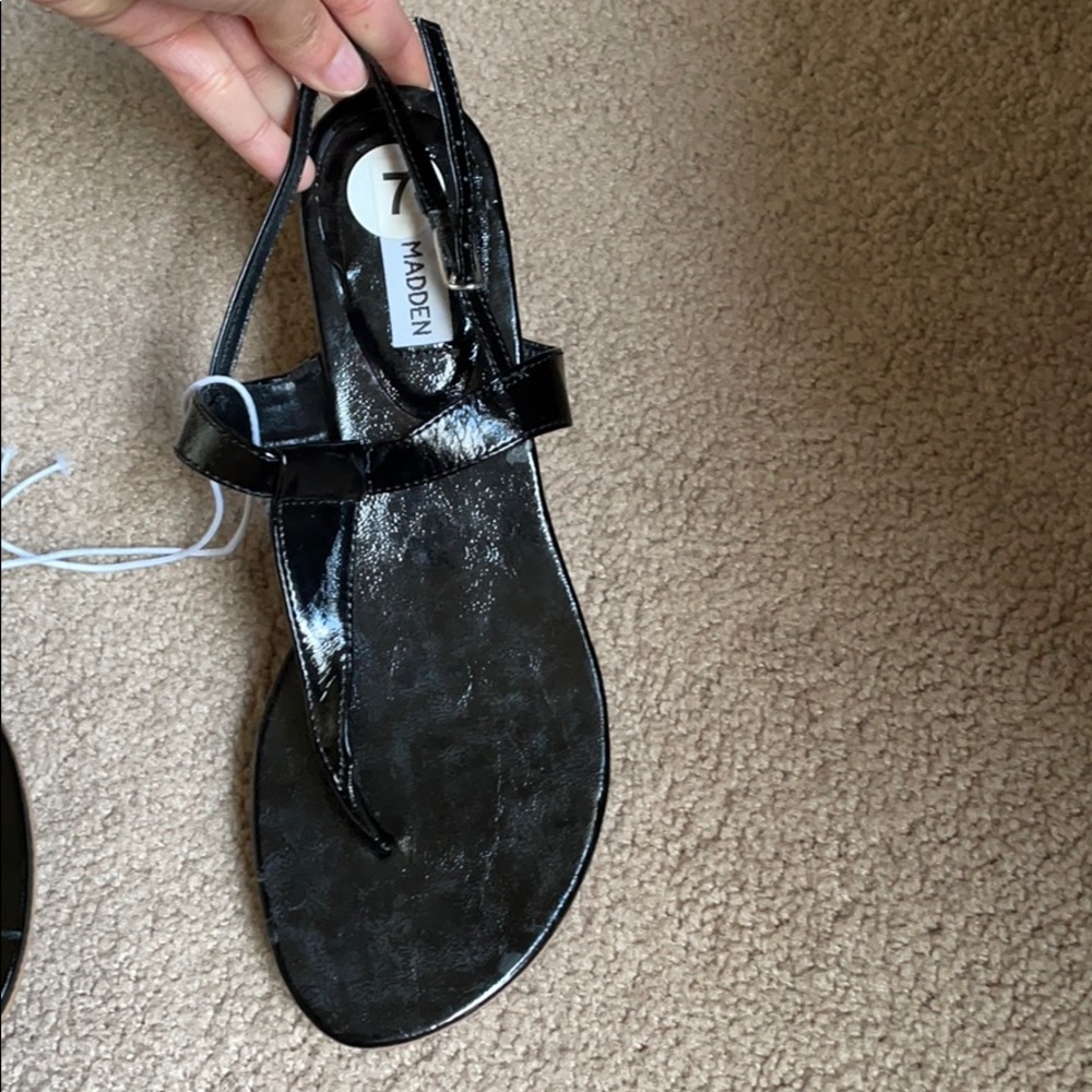 Black Steve Madden sandal wedge